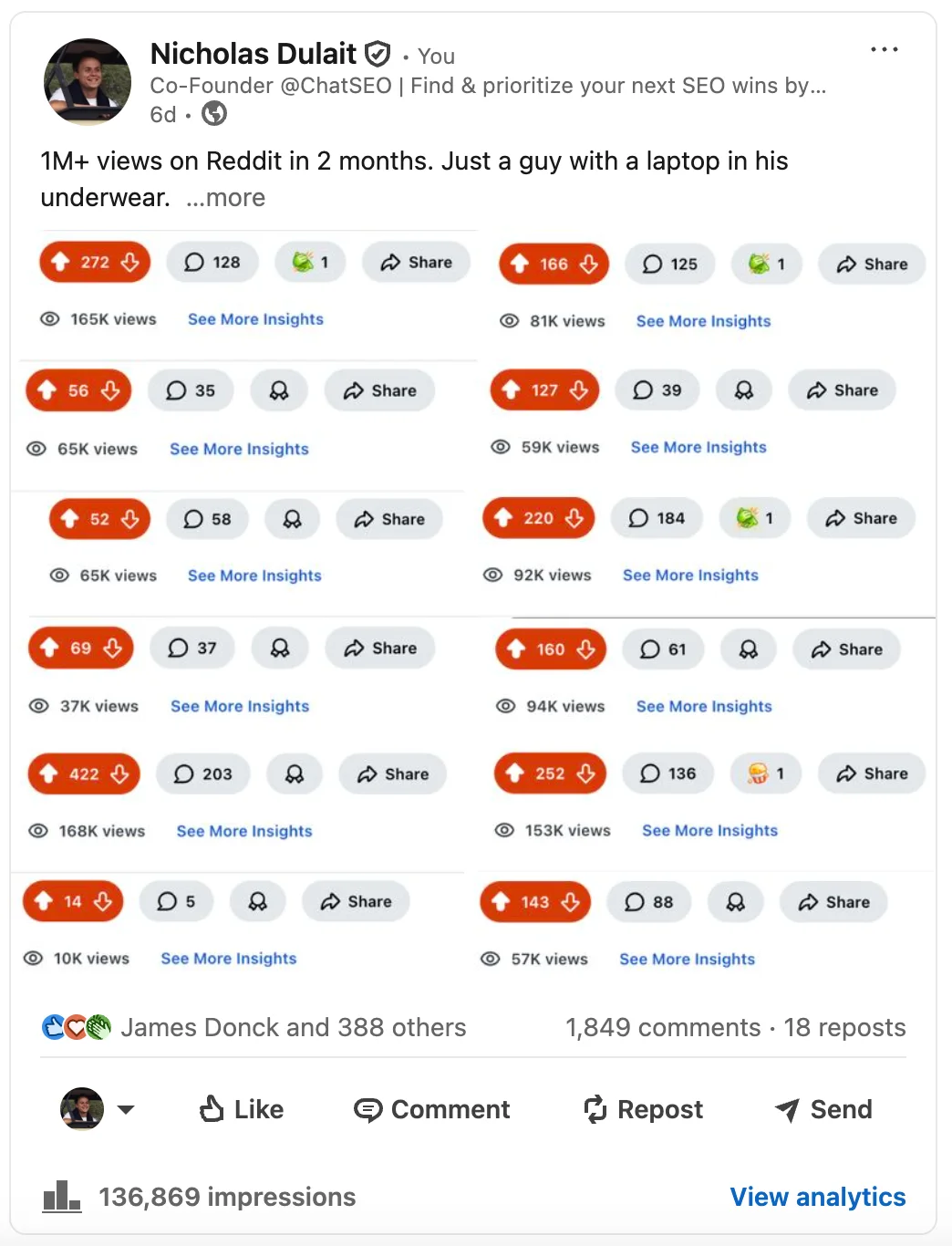 LinkedIn hook example A