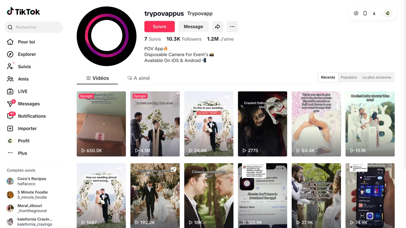 @povapp TikTok account