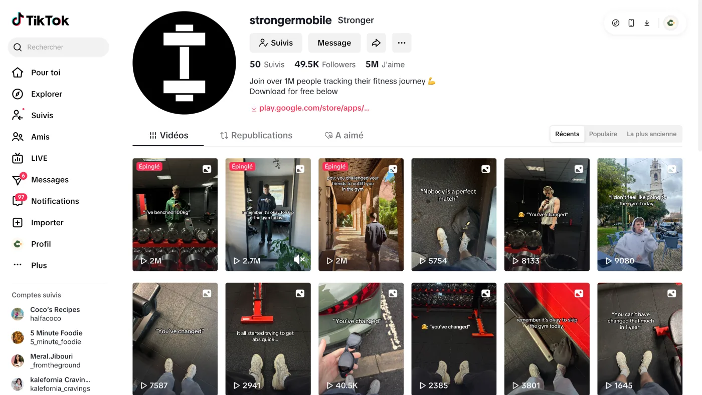 @strongermobile TikTok account