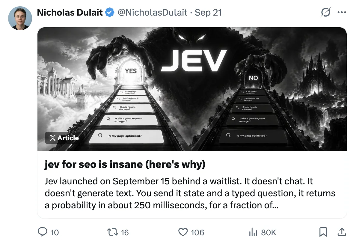 jev for seo is insane (here's why): 80K views